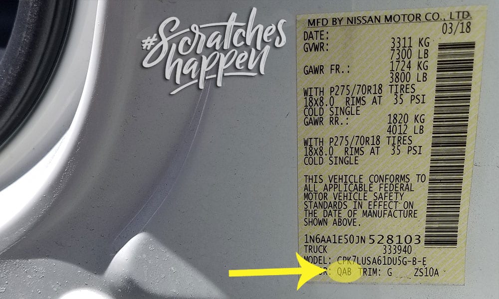 nissan-paint-code-location-sticker